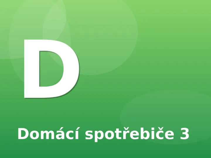 Domácí spotřebiče 3