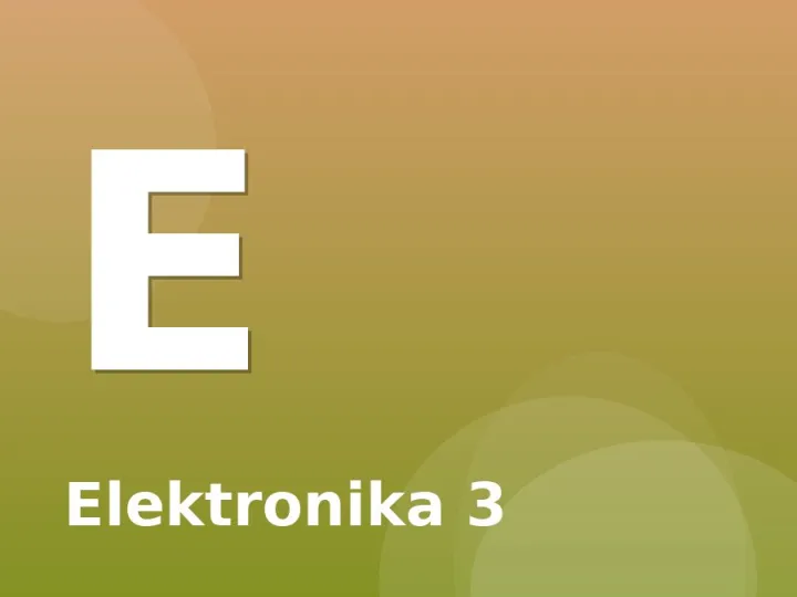 Elektronika 3